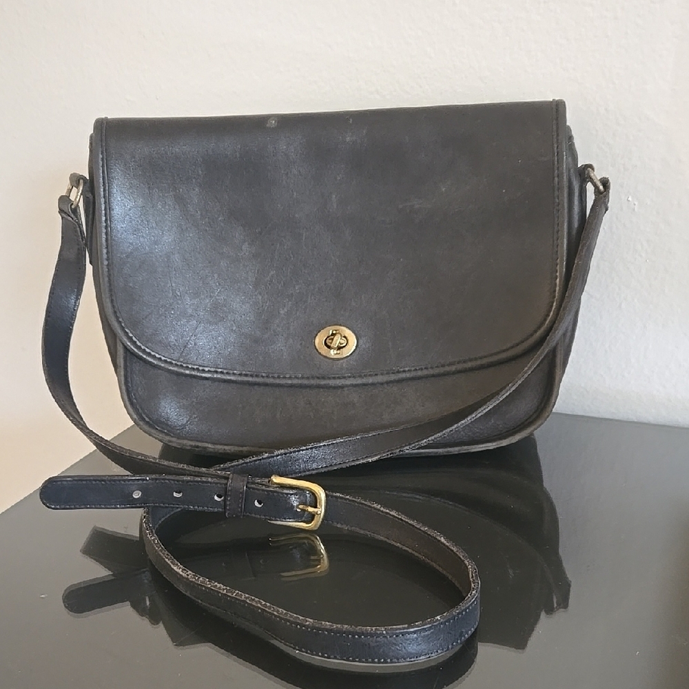 Classic Black Leather Shoulder Bag